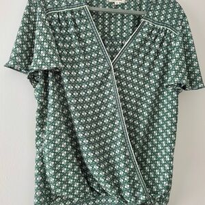 Max Studio Elegant Green Patterned Women's Top - XL